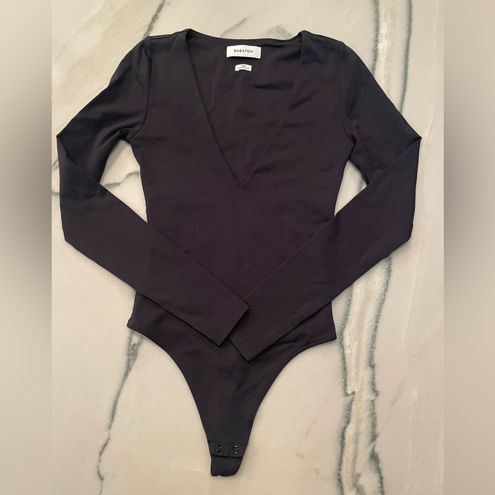 Aritzia Babaton Contour V-Neck Longsleeve Bodysuit